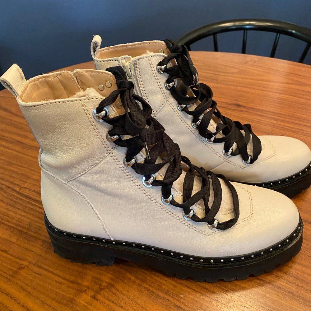 Steve Madden Combat Bootie - Bone White